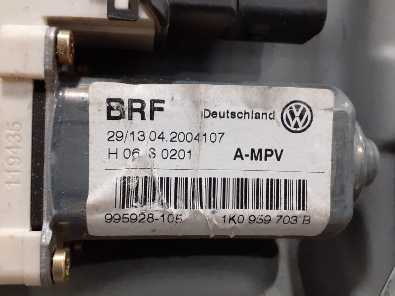 Recambio de elevalunas trasero izquierdo para volkswagen touran (1t1) 2.0 tdi referencia OEM IAM 1K0959703B 1T0839729H 995928105