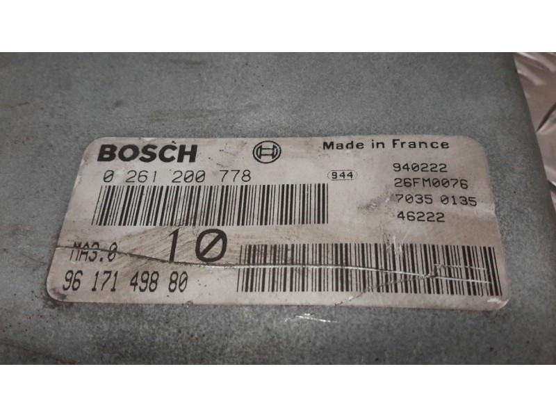 Recambio de centralita motor uce para citroën zx 1.4 referencia OEM IAM 0261200778 MA30 9617149880