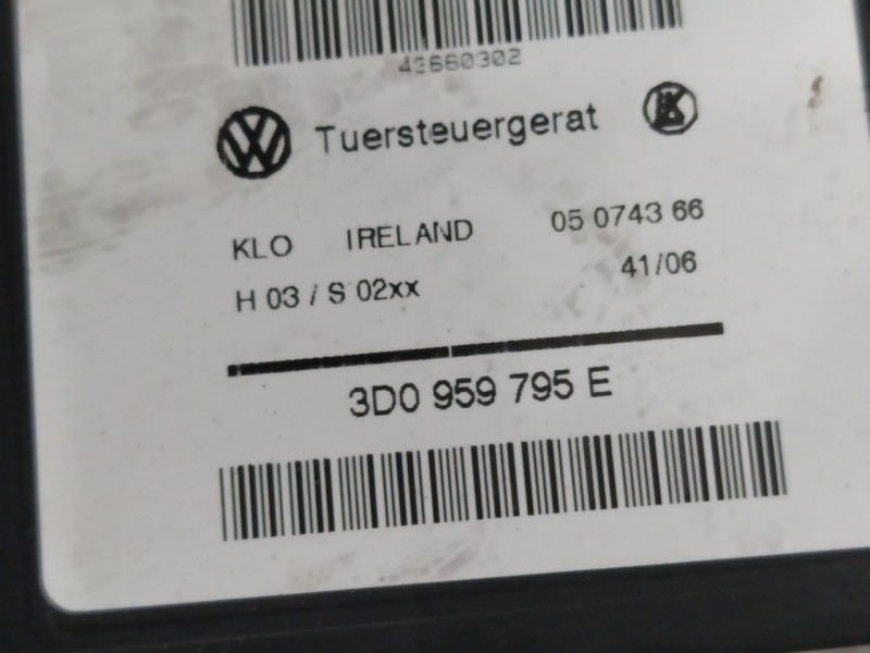 Recambio de elevalunas trasero izquierdo para volkswagen touareg (7l6) 2.5 tdi dpf referencia OEM IAM 3D0959795E 102237XXX 7L695