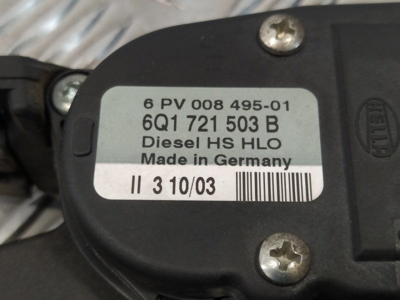 Recambio de potenciometro acelerador para seat ibiza (6l1) 1.9 tdi referencia OEM IAM 6Q1721503B  6PV00849501