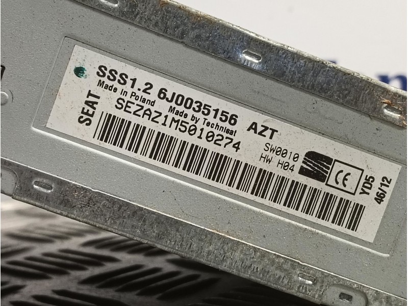 Recambio de sistema audio / radio cd para seat ibiza (6j5) 1.6 tdi referencia OEM IAM 6J0035156AZT  