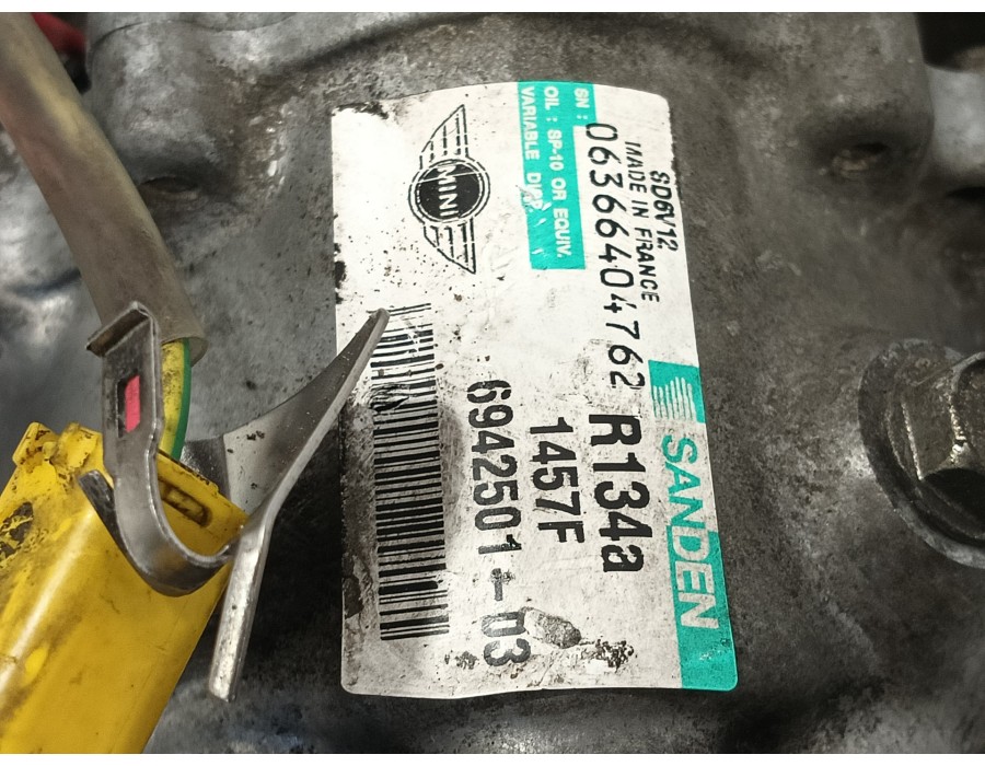 Recambio de compresor aire acondicionado para bmw mini (r56) 1.6 16v diesel cat referencia OEM IAM 694250103  SD6V121457F