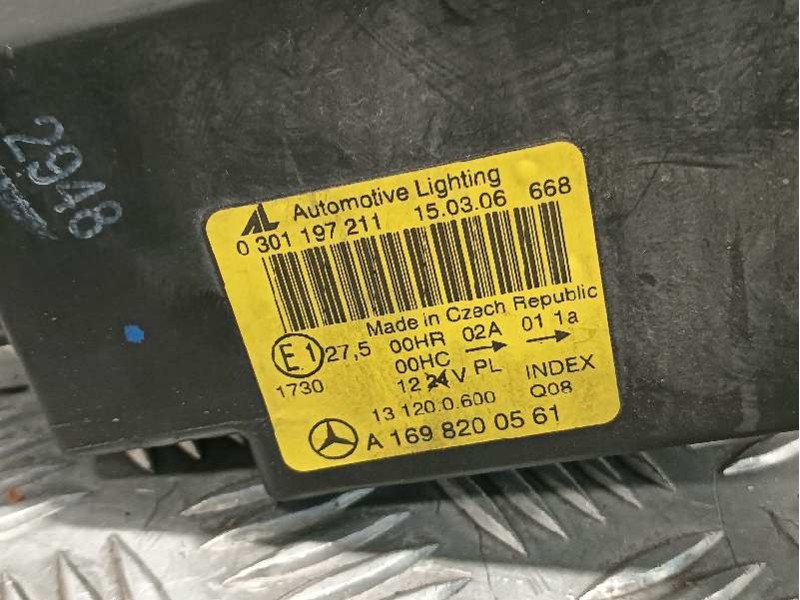 Recambio de faro izquierdo para mercedes-benz clase a (w169) referencia OEM IAM A1698200561  0301197211