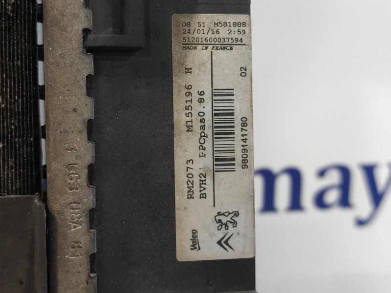 Recambio de radiador agua para peugeot 308 1.6 blue-hdi fap referencia OEM IAM 9809141780 RM2073 M155196H