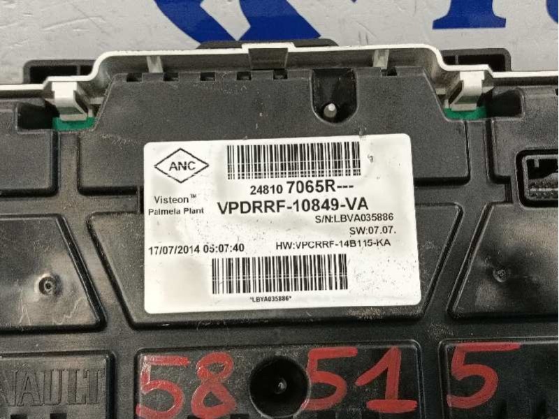 Recambio de cuadro instrumentos para renault captur referencia OEM IAM 248107065R  