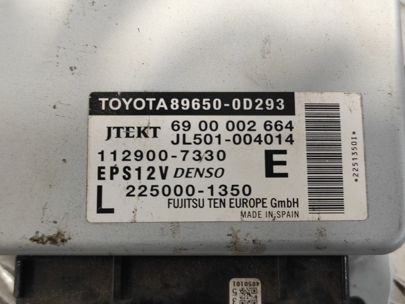 Recambio de centralita dirección para toyota yaris 1.3 16v cat referencia OEM IAM 896500D293 1129007330 6900002664