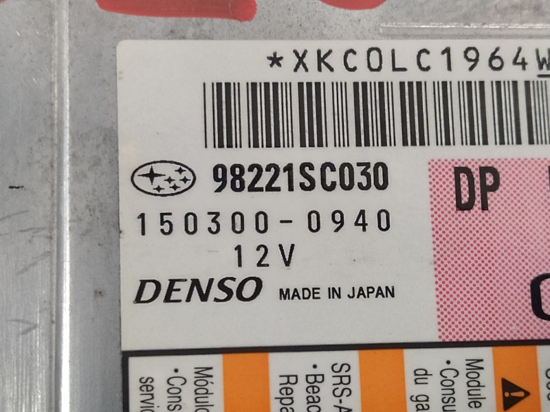 Recambio de centralita airbag para subaru forester s12 xs classic referencia OEM IAM 1503000940  98221SC030