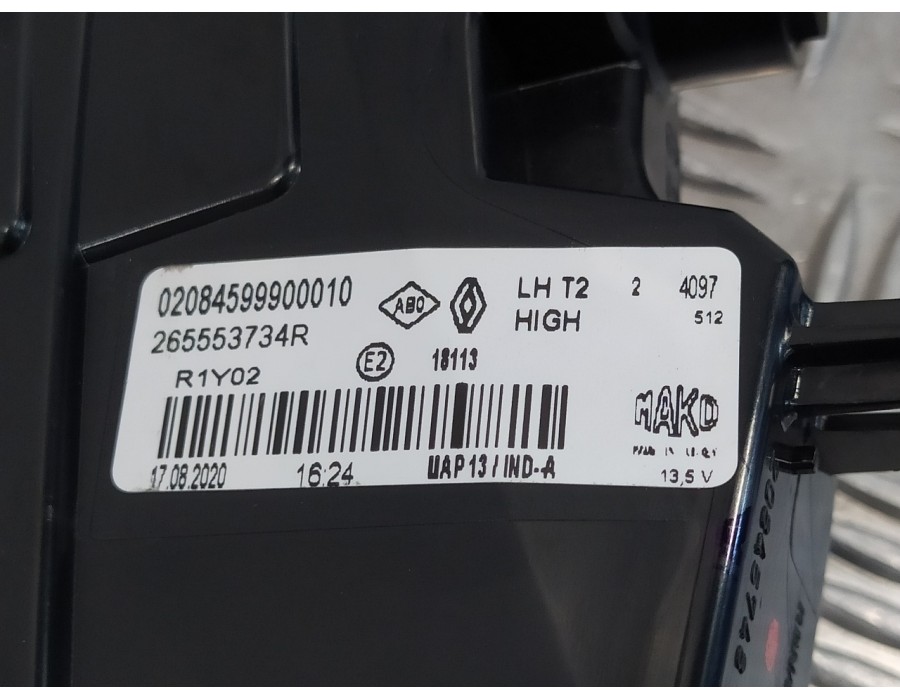 Recambio de piloto trasero izquierdo interior para renault captur ii 1.3 tce referencia OEM IAM 265553734R  02084599900010
