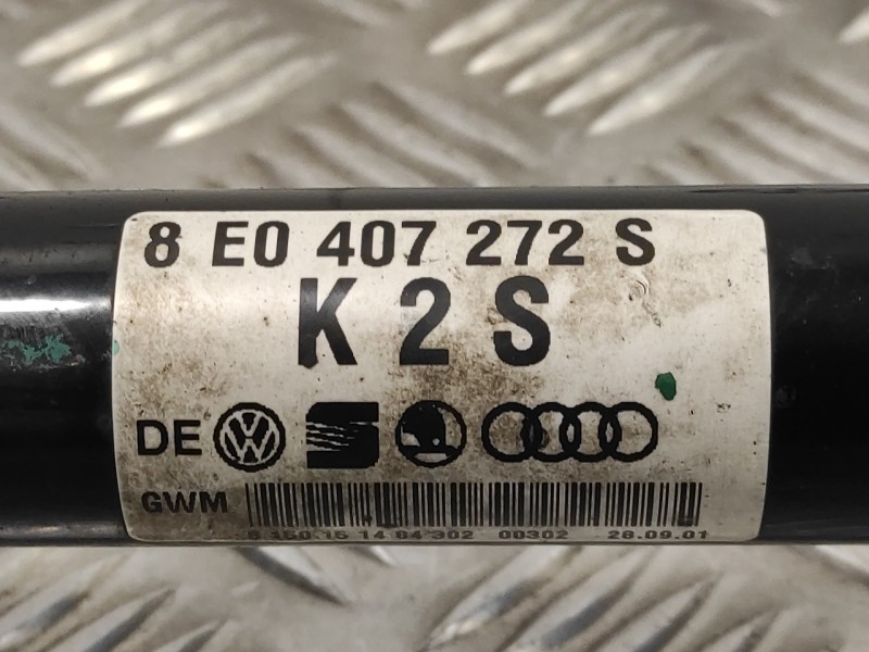 Recambio de transmision trasera derecha para audi a4 berlina (8e) 2.5 v6 24v tdi referencia OEM IAM 8E0407272S  