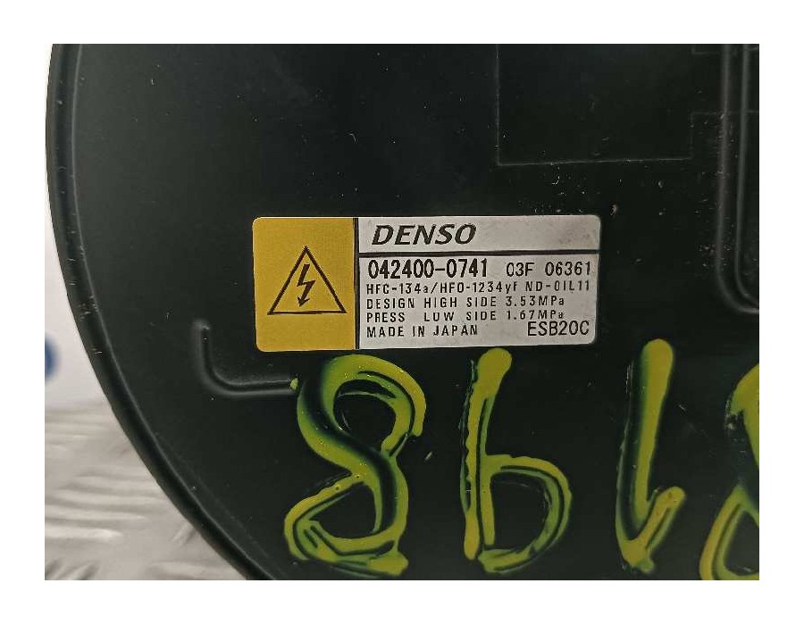 Recambio de compresor aire acondicionado para toyota yaris (xpa1f/mxph11/chxnbw) hybrid 1.5cc referencia OEM IAM 0424000741  