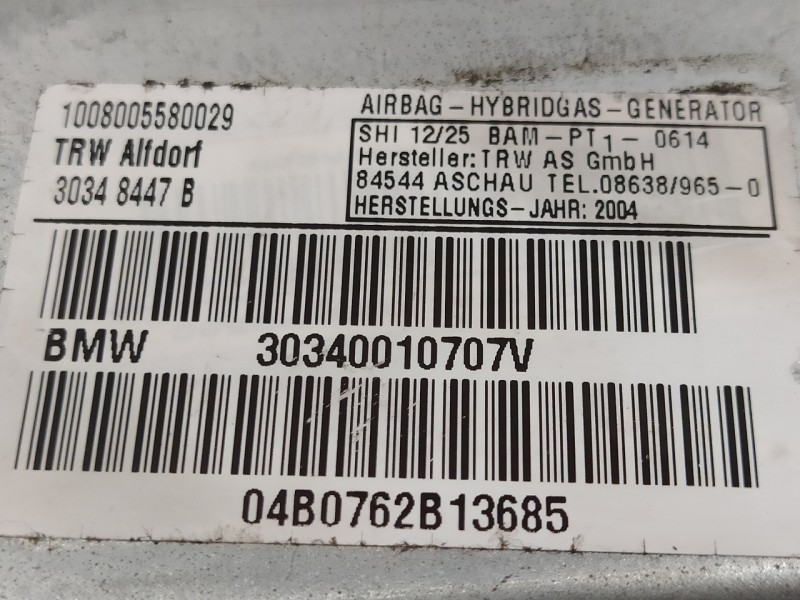 Recambio de airbag lateral delantero izquierdo para bmw x3 (e83) 3.0 turbodiesel cat referencia OEM IAM 30348447B  30340010707V