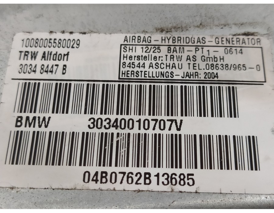 Recambio de airbag lateral delantero izquierdo para bmw x3 (e83) 3.0 turbodiesel cat referencia OEM IAM 30348447B  30340010707V