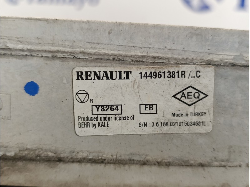 Recambio de intercooler para renault clio iv 1.5 dci diesel fap energy referencia OEM IAM 144961381R  