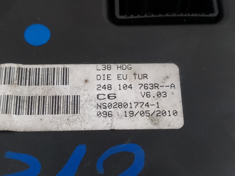 Recambio de cuadro instrumentos para renault fluence 1.5 dci diesel fap referencia OEM IAM 248104763RA  NS028017741