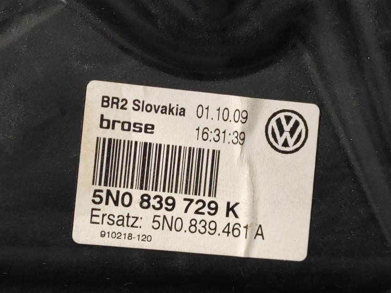 Recambio de elevalunas trasero izquierdo para volkswagen tiguan (5n1) 2.0 tdi referencia OEM IAM 5N0839729K  5N0839461A