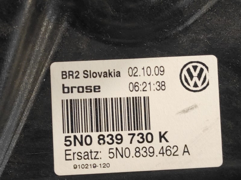 Recambio de elevalunas trasero derecho para volkswagen tiguan (5n1) 2.0 tdi referencia OEM IAM 5N0839730K 5N0839730K 5N0839462A