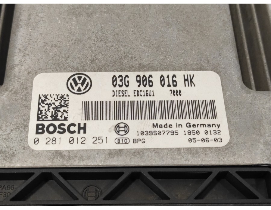 Recambio de centralita motor uce para volkswagen touran (1t1) 2.0 tdi referencia OEM IAM 0281012251 EDC16U1 0281012251