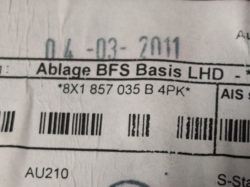 Recambio de guantera para audi a1 (8x) 1.2 16v tfsi referencia OEM IAM 8X1857035B  