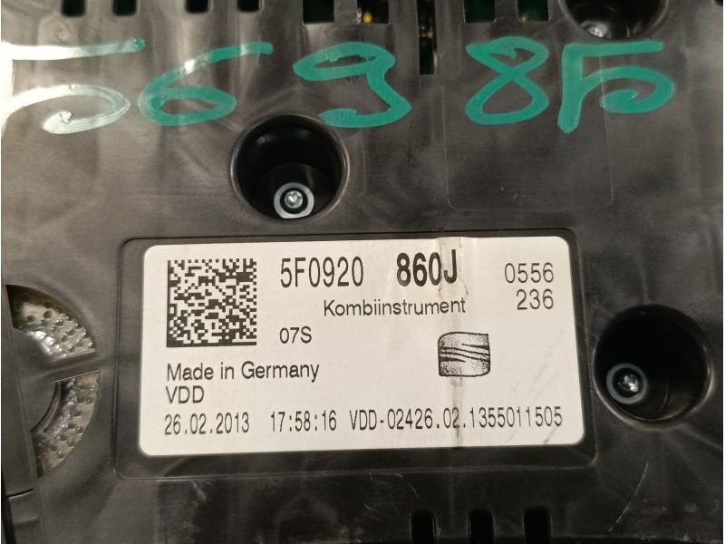 Recambio de cuadro instrumentos para seat leon (5f1) 1.6 tdi referencia OEM IAM 5F0920860J A2C53427456 A2C85375500
