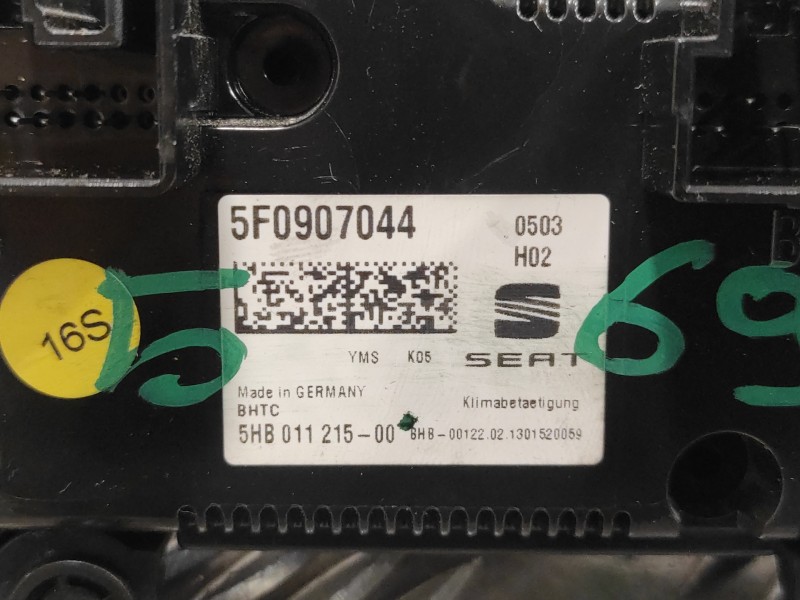 Recambio de mando climatizador para seat leon (5f1) 1.6 tdi referencia OEM IAM 5F0907044  5HB01121500