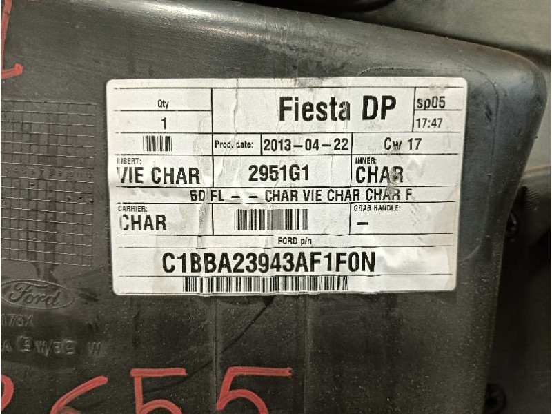 Recambio de guarnecido puerta delantera izquierda para ford fiesta (ccn) referencia OEM IAM SD05261163178X  C1BBA23943A