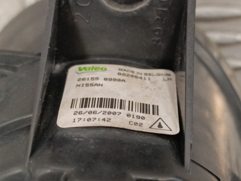 Recambio de faro antiniebla izquierdo para nissan qashqai (j10) 2.0 dci turbodiesel cat referencia OEM IAM 261558990A  89206411