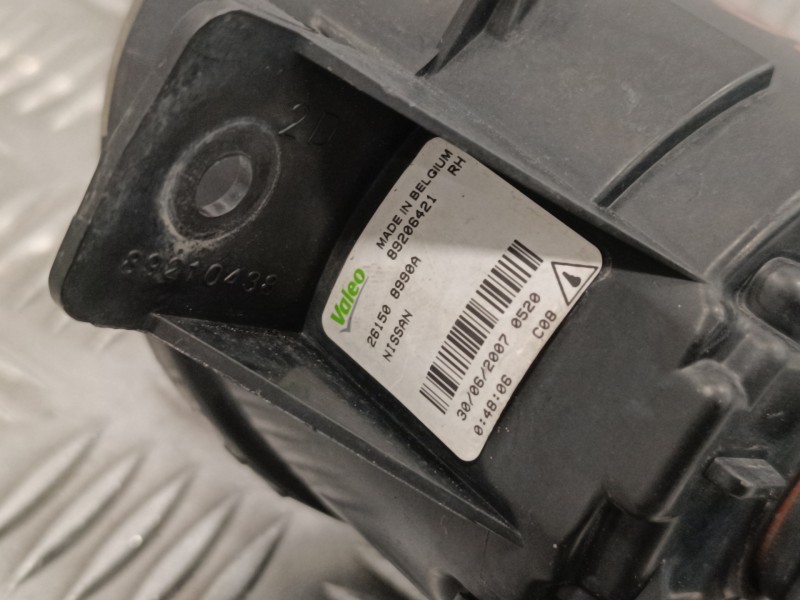 Recambio de faro antiniebla derecho para nissan qashqai (j10) 2.0 dci turbodiesel cat referencia OEM IAM 261508990A  89206421