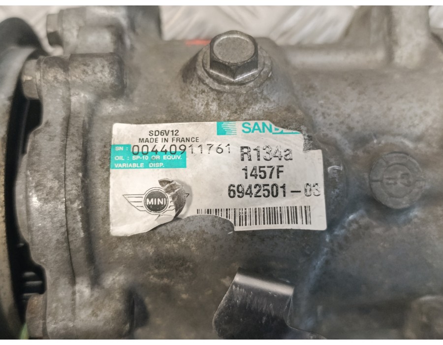 Recambio de compresor aire acondicionado para bmw mini (r56) 1.6 16v cat referencia OEM IAM 694250103  SD6V121457F