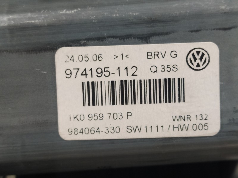 Recambio de elevalunas trasero izquierdo para volkswagen passat variant (3c5) 2.0 tdi referencia OEM IAM 1K0959703P  974195112