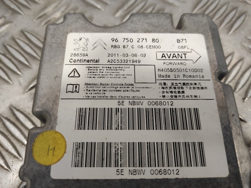 Recambio de centralita airbag para citroën c4 lim. 1.6 hdi fap referencia OEM IAM 9675027180  A2C53321949