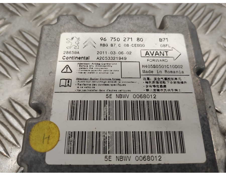 Recambio de centralita airbag para citroën c4 lim. 1.6 hdi fap referencia OEM IAM 9675027180  A2C53321949