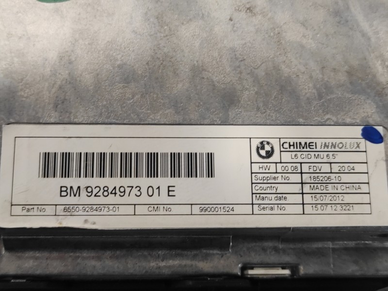 Recambio de pantalla multifuncion para bmw serie 5 lim. (f10) referencia OEM IAM 928497301E  6550928497