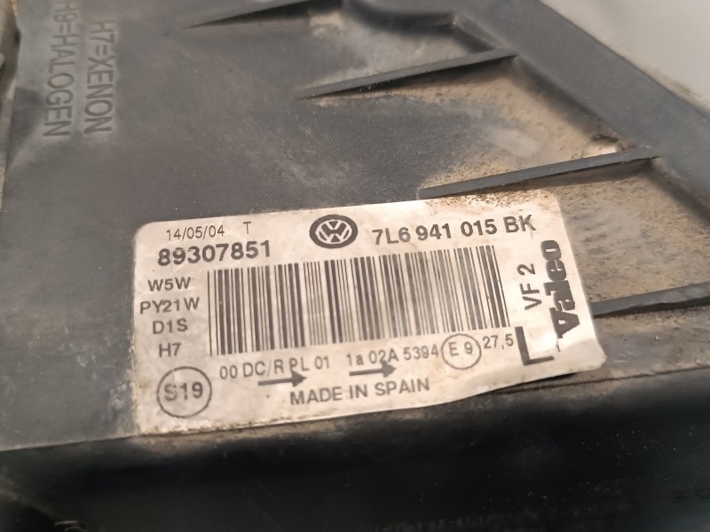 Recambio de faro izquierdo para volkswagen touareg (7la) 2.5 tdi referencia OEM IAM 7L6941015BK  89307851