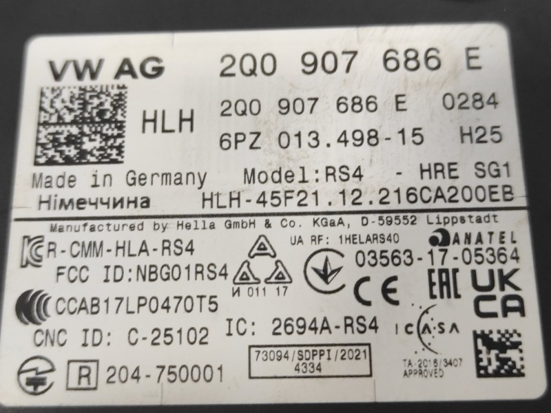 Recambio de modulo electronico para cupra formentor km (fm6) referencia OEM IAM 2Q0907686E  6PZ01349815