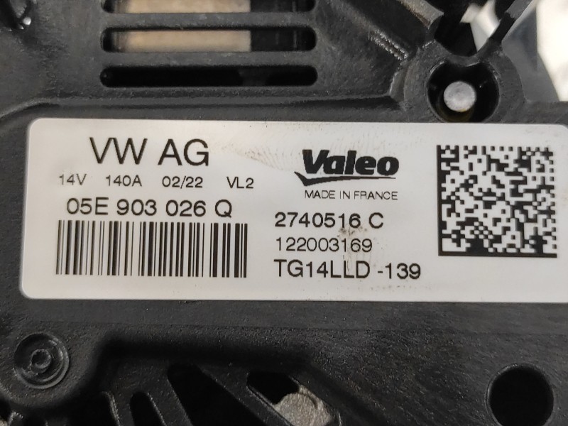 Recambio de alternador para cupra formentor km (fm6) referencia OEM IAM 05E903026Q TG14LLD139 2740516C