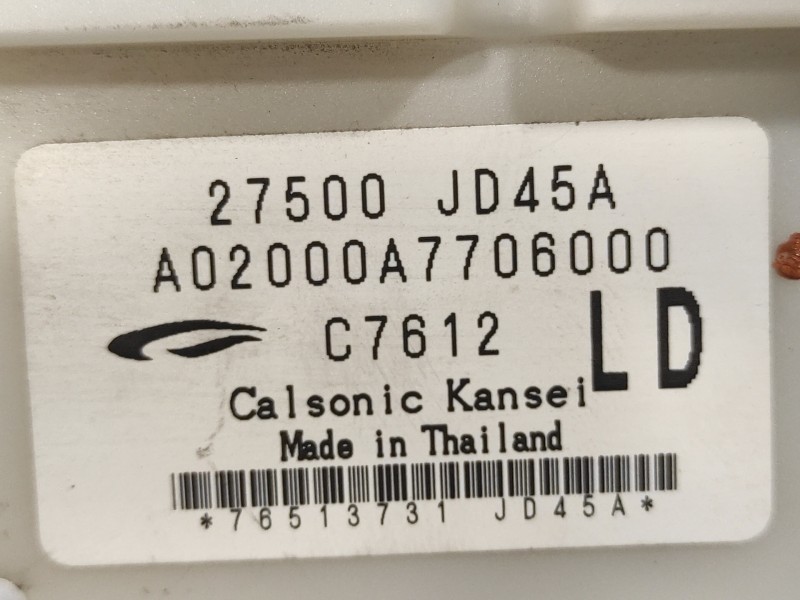 Recambio de mando climatizador para nissan qashqai (j10) 2.0 dci turbodiesel cat referencia OEM IAM 27500JD45A  A02000A7706000
