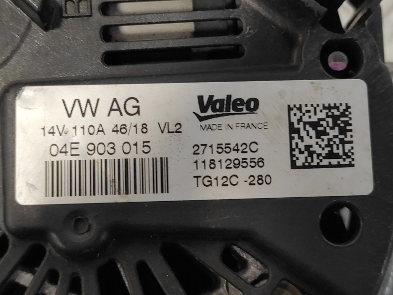 Recambio de alternador para audi a3 (8vk) 1.5 16v tsi act referencia OEM IAM 04E903015 TG12C280 2715542C