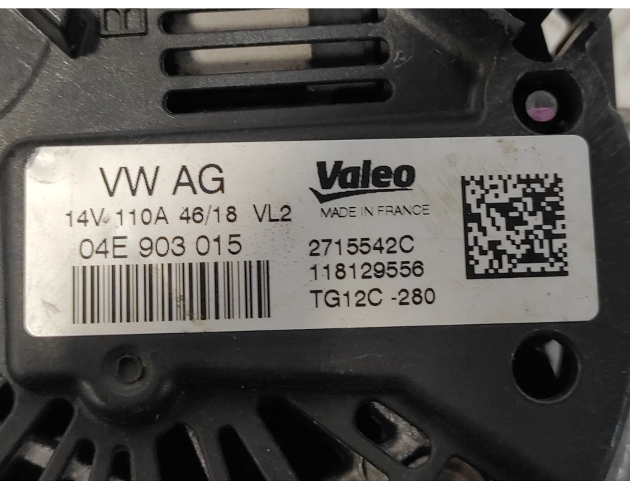 Recambio de alternador para audi a3 (8vk) 1.5 16v tsi act referencia OEM IAM 04E903015 TG12C280 2715542C