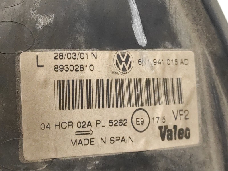 Recambio de faro izquierdo para volkswagen polo berlina (6n2) 1.4 16v referencia OEM IAM 6N1941015AD  89302810