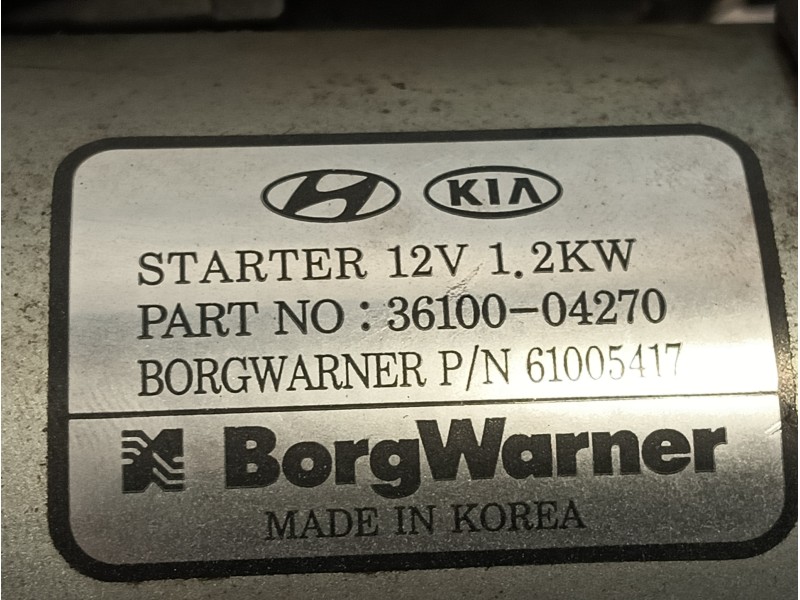 Recambio de motor arranque para hyundai i20 active 1.0 tgdi cat referencia OEM IAM 3610004270  