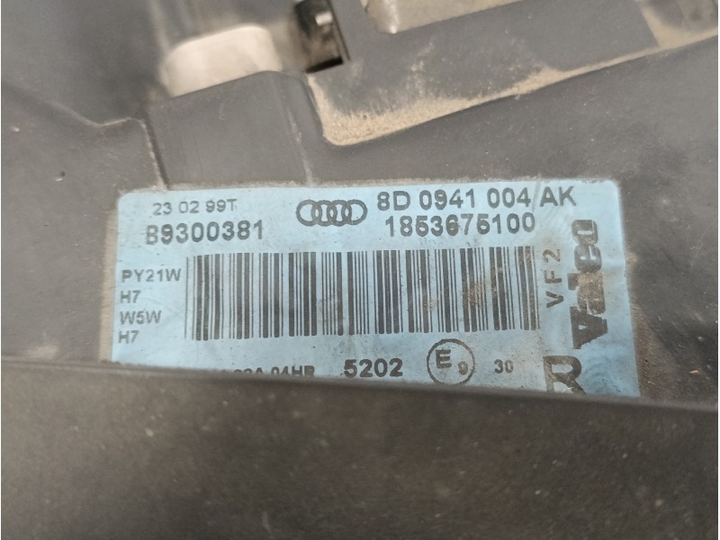 Recambio de faro derecho para audi a4 berlina (b5) 1.8 20v referencia OEM IAM 8D0941004AK  1853675100
