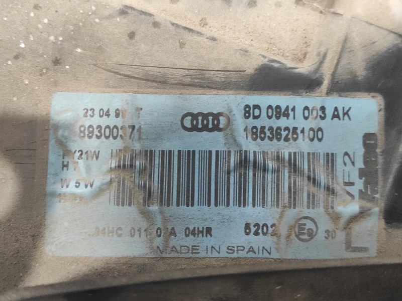Recambio de faro izquierdo para audi a4 berlina (b5) 1.8 20v referencia OEM IAM 8D0941003AK 1853625100 89300371