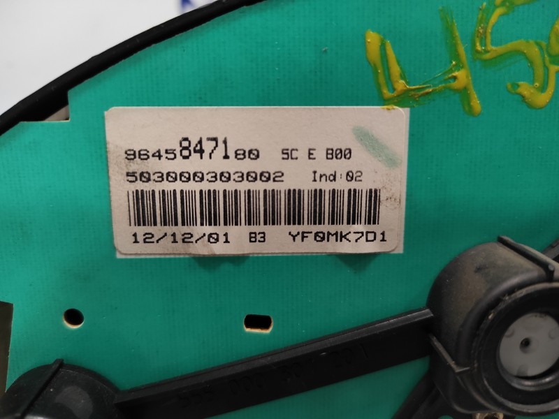 Recambio de cuadro instrumentos para peugeot 206 berlina 1.6 16v cat referencia OEM IAM 9645847180  503000303002