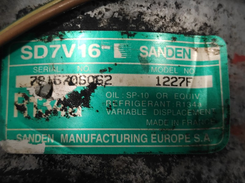 Recambio de compresor aire acondicionado para citroën evasion 2.0 hdi referencia OEM IAM SD7V161227F  