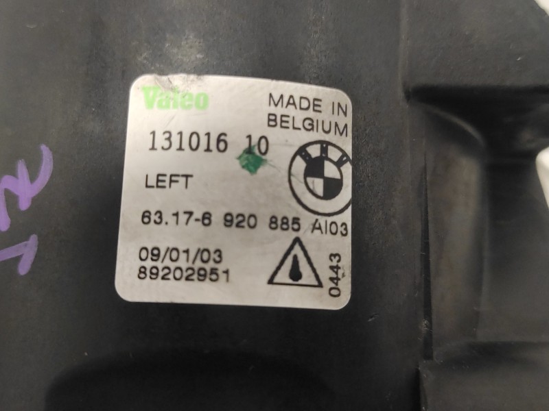 Recambio de faro antiniebla izquierdo para bmw x5 (e53) referencia OEM IAM 63176920886 13101610 89202951