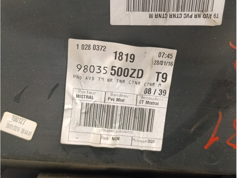 Recambio de guarnecido puerta delantera derecha para peugeot 308 1.6 blue-hdi fap referencia OEM IAM 98035500ZD  