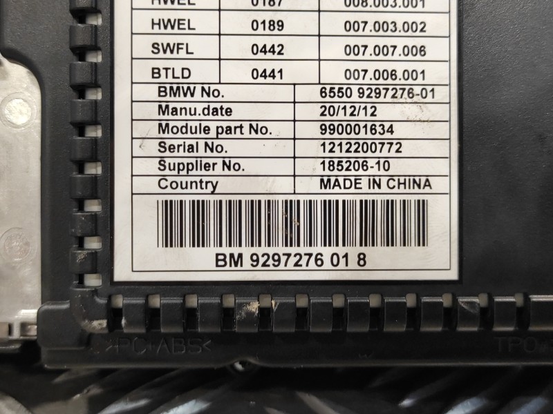 Recambio de pantalla multifuncion para bmw serie 6 coupe (f13) (....) referencia OEM IAM 9297276018  65509297276