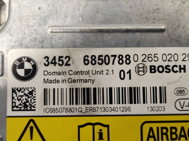 Recambio de centralita airbag para bmw serie 6 coupe (f13) (....) referencia OEM IAM 34526850788  0265020295