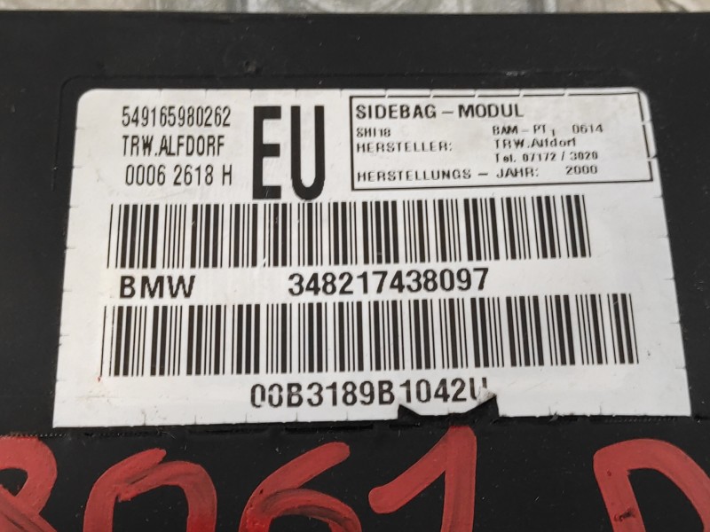 Recambio de airbag lateral delantero derecho para bmw serie 3 berlina (e46) referencia OEM IAM 348217438097  00062618H