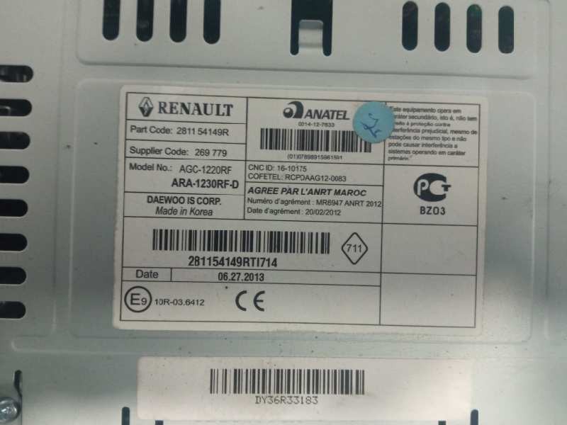 Recambio de sistema audio / radio cd para renault clio iv referencia OEM IAM 281154149R  